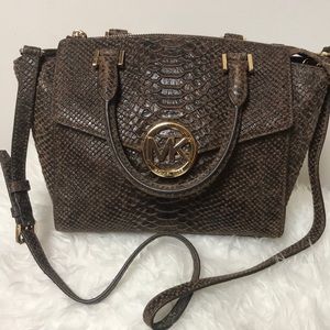 Michael Kors-Leather Belted Satchel